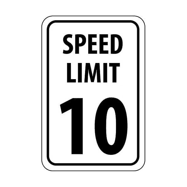 NMC Traffic Sign, 10 MPH Speed Limit Sign, 18 X 12, White/Black,
